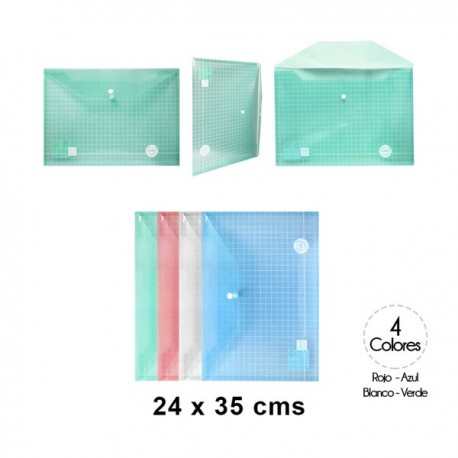 CARPETA OFICIO PLAST.COLORES CUADRAD CON BROCHE NUOVO