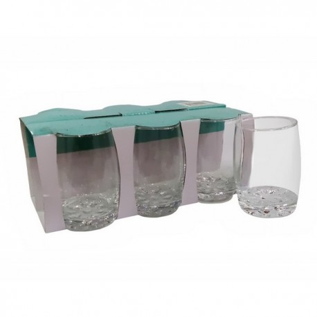 VASO DE VIDRIO JARAS BAJO 230ML SET 6 UN MULI