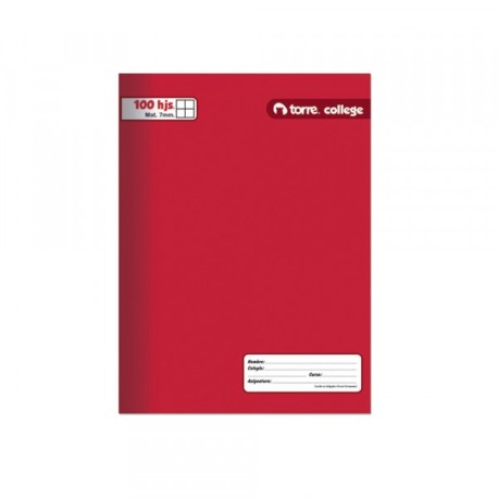 CUADERNO COLLEGE TORRE LISO MAT. 7MM. 100 H