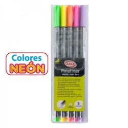 FINELINER 5 COLORES NEON (028) ADIX