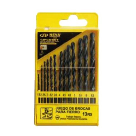 JUEGO BROCAS PARA FIERRO 13PCS HSS 15-65MM NEVA