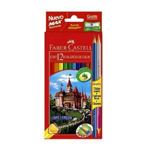 Lapices De Color Faber Castell Largos X 12 Colores + Accesorios