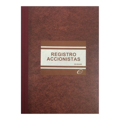 LIBRO REGISTRO ACCIONISTA DANTE TAPA DURA 50 HJS