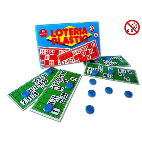 LOTERIA 24 CARTONES FICHA PLASTICA PARDO