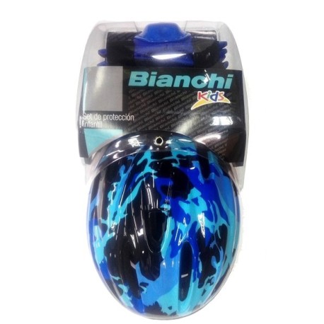 COMBO BIANCHI NIÑO (CASCO+PROTECCIONES)