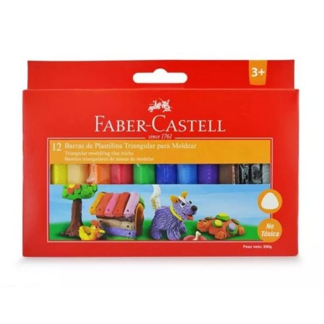 PLASTILINA 12 COLORES JUMBO FABER-CASTELL