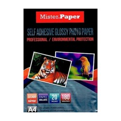 PAPEL FOTOGRAFICO GLOSSY ADHESIVO MISTER PAPER 4A 180 GRS 20 UND E70