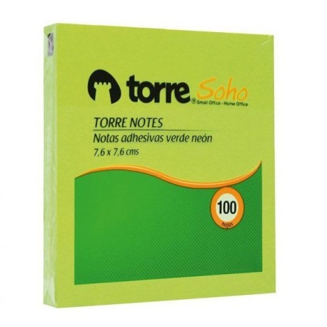 TORRE NOTES VERDE NEON 7,6X7,6 CM 100 HJ