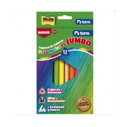LAPIZ 12 COLOR TRIANGULAR JUMBO TORRE IMAGIA