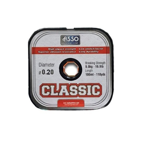 CARRETE DE NYLON ASSO CLASSIC 0,20 MM VERDE 100 MT