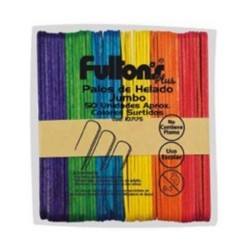 PALOS DE HELADO JUMBO COLORES SURTIDOS 50 UN FULTONS