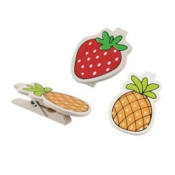 PINZA MADERA FRUTAS 6 UND CREATIVE