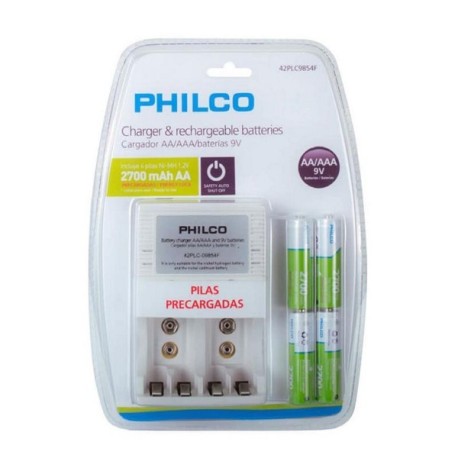 CARGADOR PILA PHILCO AA/AAA/BATERIA 9V + 4 AA MOD PLC9854F