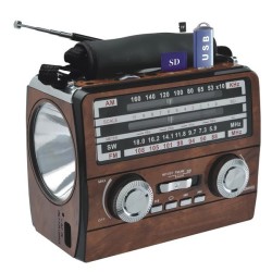 RADIO LINTERNA AM-FM / BLUETOOTH/USB/SD-RECARGABLE MARCA GLC