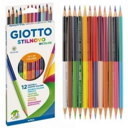 LAPIZ BICOLOR 12 UNIDADES GIOTTO 24 COLORES