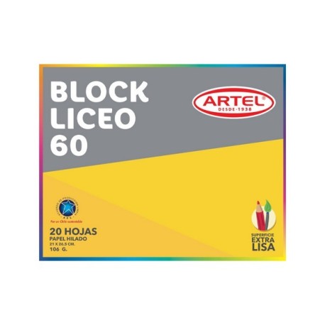 BLOCK DE DIBUJO ARTEL CHICO N°60, 20 HOJAS