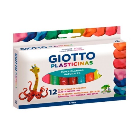 PLASTICINA GIOTTO NATURAL 12 COLORES