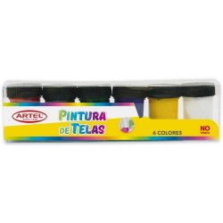 PINTURA DE TELAS 6 COLORES 15 ML ARTEL E18