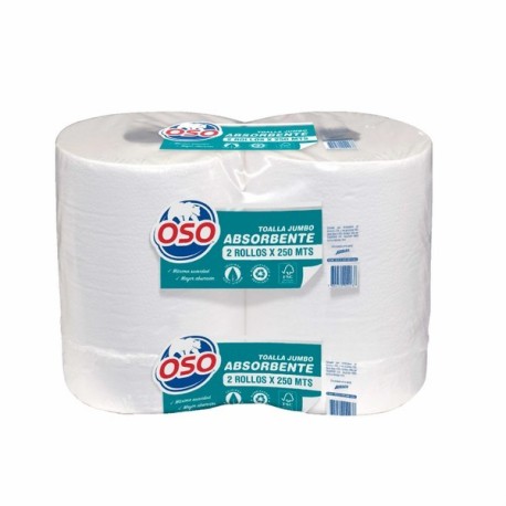 TOALLA PAPEL JUMBO OSO 2 X 250 MTS.