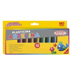 PLASTICINA ARTELINA ESTUCHE 12 COLORES ARTEL E10