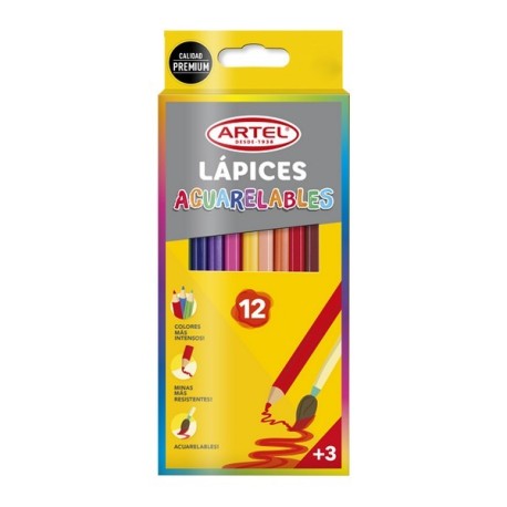 ESTUCHE 12 COLORES LAPICES ACUARELABLES ARTEL