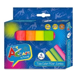 TIZA JUMBO 6 COLORES FLUOR ART & CRAFT