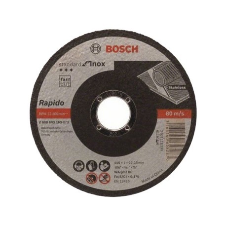 DISCO DE CORTE INOX BOSCH 4 1/2 1MM ESPOL