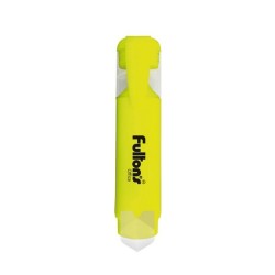 DESTACADOR ESCRITORIO PUNTA BISEL AMARILLO FLUOR CUERPO TRANSPARENTE FULTONS