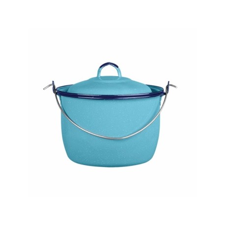 OLLA ENLOZADA C/ARO CONVEXA 18CM 3 LITROS AZUL TURQUESA CINSA