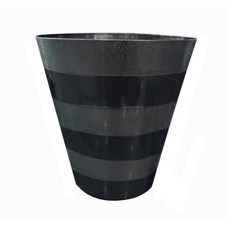 BASURERO PAPELERO PLASTICO NEGRO GRIS 18X27X30CM MULI