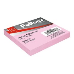 NOTA ADH. 654 76X76 MM. 1 UN. 100 HJS. ROSADO PASTEL FULTONS