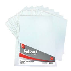 FUNDA PARA ARCHIVO OFICIO TRANSPARENTE RIBETE BLANCO FULTONS X100