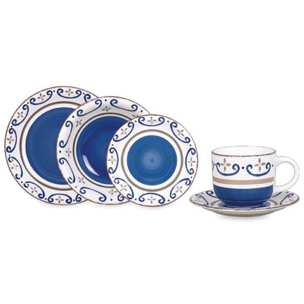 SET TAZA TE PORCELANA 12 PZAS LINE VITTORIA DORAL - Comercial Pinocho