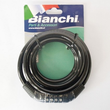 CANDADO BIANCHI 422 10X1800 NEGRO CON CLAVE INTERCAMBIABLE DISPLAY