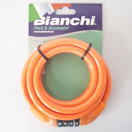 CANDADO BIANCHI 422 10X1800 NEON ORANGECO CON CLAVE INTERCAMBIABLE DISPLAY