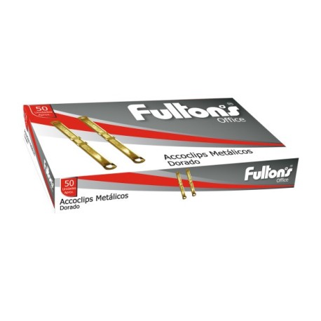 ACCOCLIP METALICO CJA 50 UN DORADO FULTONS