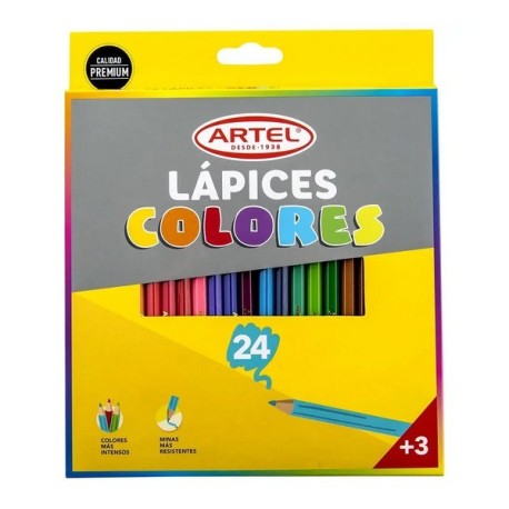 ESTUCHE 24 LAPICES DE COLORES LARGOS ARTEL