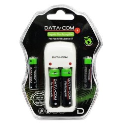 CARGADOR DE PILAS AA/AAA/9V DATACOM CARGA 2 PILAS