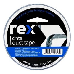 CINTA TELA MULTIUSO GRIS DUCT TAPE REX 48MM X 25MTS