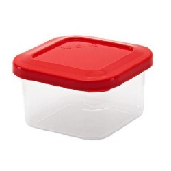 CONTENEDOR HERMETICO PLASTICO CUADRADO 330ML CON TAPA MY HOMES