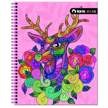 CUADERNO UNIVERSITARIO TORRE COLOR 7MM 100 HJS.