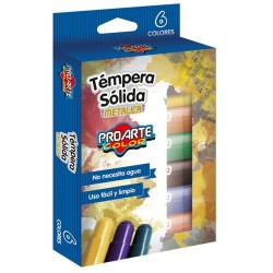 TEMPERA PROARTE SOLIDA 6 COLORES METALICOS