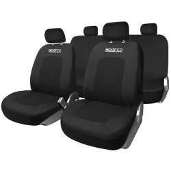 FUNDAS CUBREASIENTO SPARCO UNIVERSALES 11 PIEZAS COLOR NEGRO ESPOL