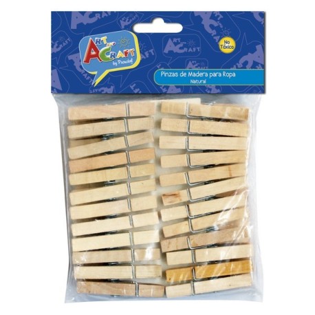 PINZAS PARA ROPA MADERA 48 NATURAL 1 X 4,9 CMS ART & CRAF