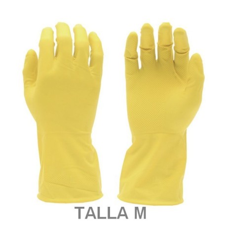 GUANTE DOMESTICO PALMA DE DIAMANTE AMARILLO TALLA M RESISTOR