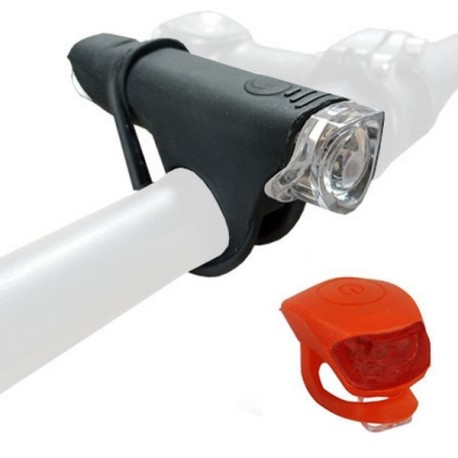 SET LUCES RL FOCO + LUZ TRASERA DE 2 LED SILICONA PILAS INCLUIDAS CICLO