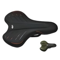 ASIENTO MTB XD-819-17 NEGRO LINEAS ROJAS 280 X 160MM XINDA