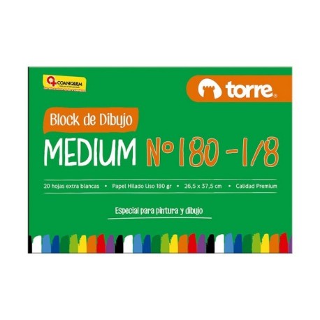 BLOCK DIBUJO MEDIUM 180 1/8 IMAGIA TORRE