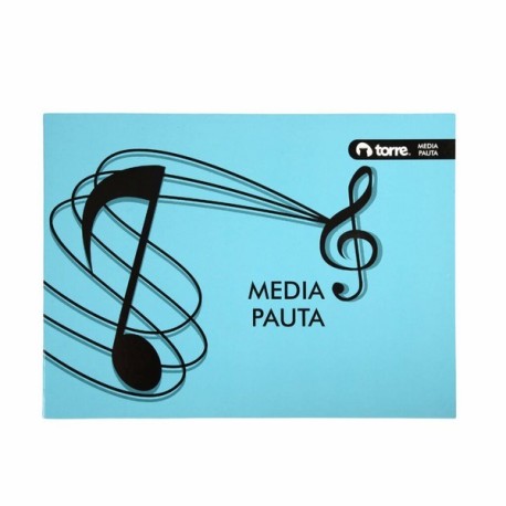 CUADERNO TORRE COSIDO MUSICA MEDIA PAUTA 10H