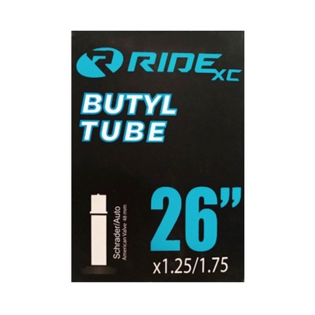 CAMARA RIDEXC BUTYL 26 X 1.25/1.75 VALVULA DE AUTO 48MM INCLUYE CUBRE LLANTA CICLO